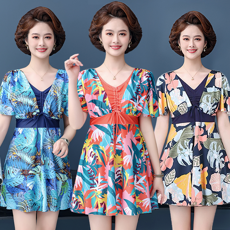 妈妈款遮肚分体泳衣|千人加购