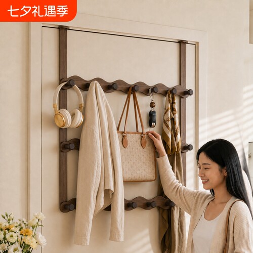 多排加长款门后挂钩挂衣架免打孔