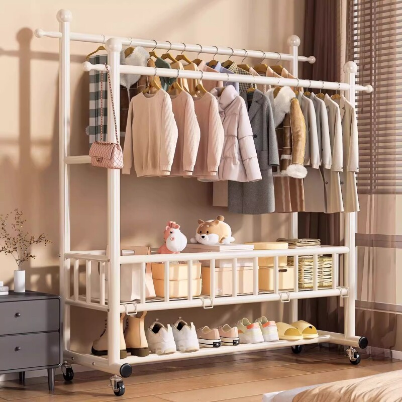 衣帽架落地卧室内家用挂衣架可移动宿舍晾衣架新款简易衣架置物架