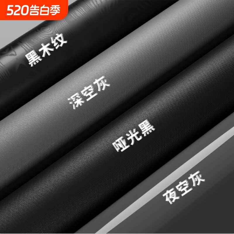 自粘贴纸防水防潮旧家具翻新黑色哑光桌面柜子改色高级感墙面壁纸