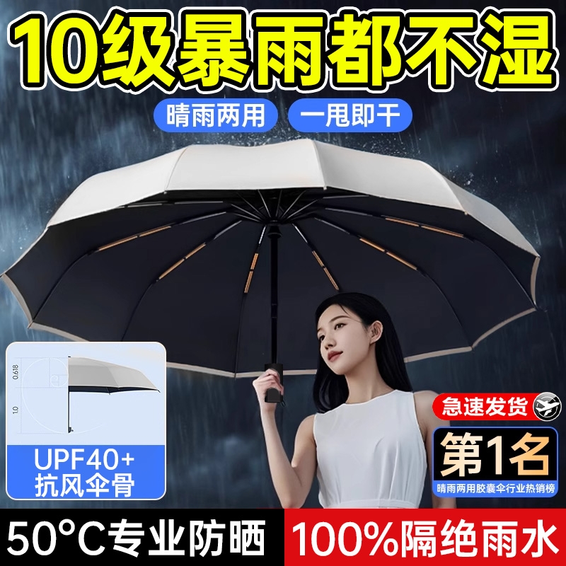 防风大暴雨雨伞遮太阳伞防晒加大加厚加固自动晴雨两用女大号男士