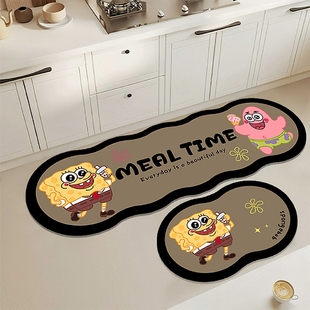 厨房地垫硅藻泥家用防水可擦洗脚垫防滑专用地毯爆款 入户防油浴室