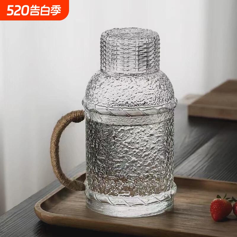 日式加厚玻璃冷水壶套装家用凉白开水壶大容量耐高温泡茶壶果汁壶