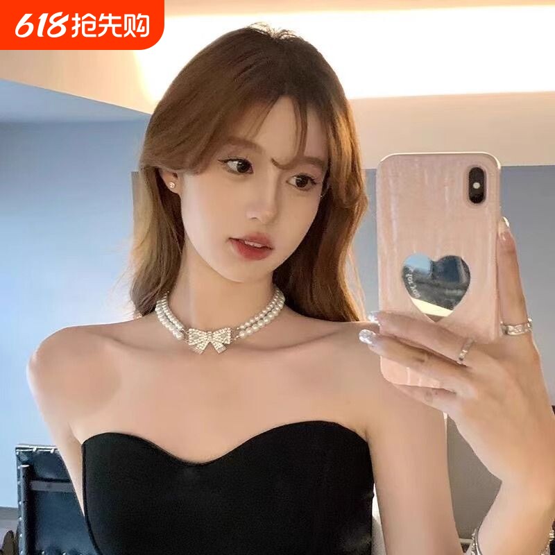 巴洛克在逃公主珍珠蝴蝶结项链2024新款爆款颈链轻奢小众锁骨链