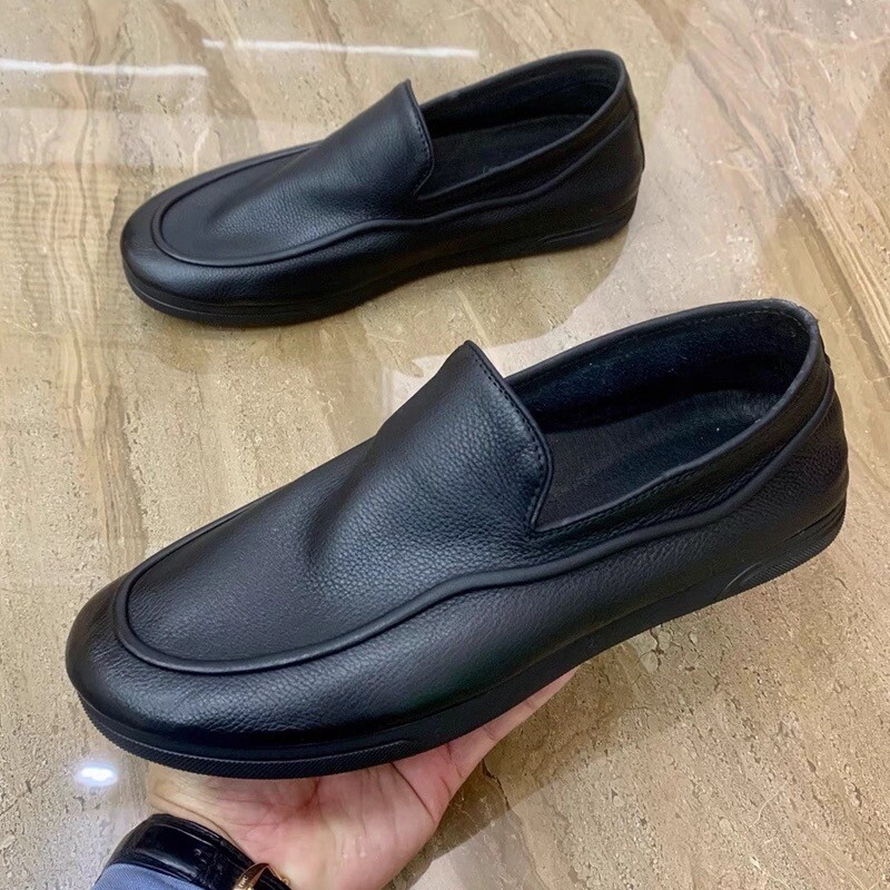 2025新款秋季皮鞋男款年轻人夏季透气软底商务休闲鞋一脚蹬豆豆鞋