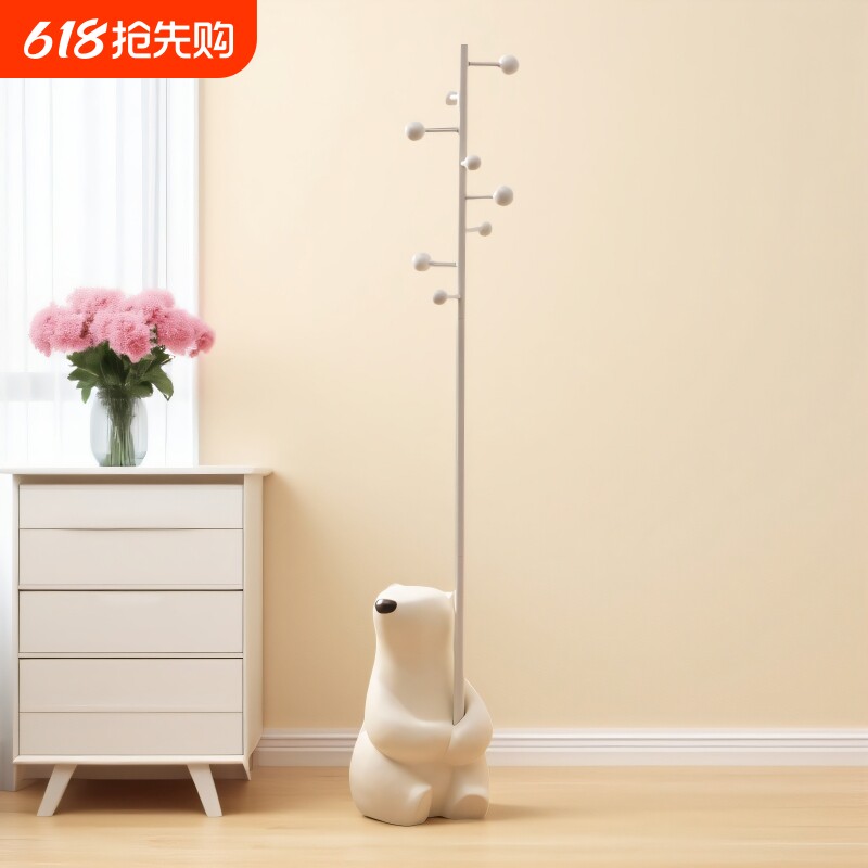 笨笨熊衣帽架儿童卡通挂衣服架子家用卧室立式落地挂衣架客厅收纳