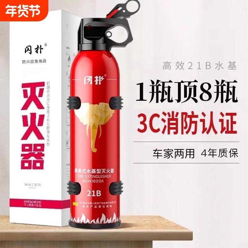 车载灭火器私家车21B水基型车用小型汽车家用消防器材耐高温新款