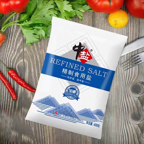 食用盐加碘精制盐400克家庭用烹饪细盐厨房炒菜食盐井矿盐健康