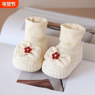 婴儿袜鞋女宝宝软底鞋公主风新生儿鞋子0-3月防掉春秋款6到12个月