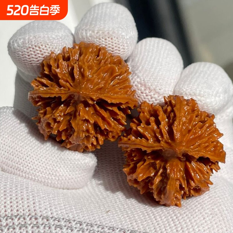 菊花大灯笼麻核桃型正配对好陕西秦岭文玩粗筋矮桩手把件元宝铁球