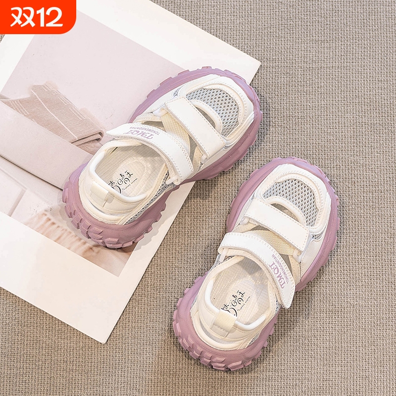 女童凉鞋夏季2025新款儿童夏鞋软底鞋子包头透气网鞋女孩运动鞋春