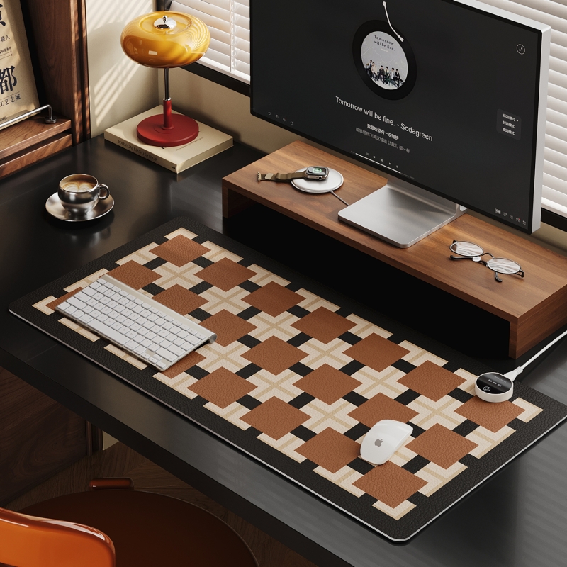 中古风加热鼠标垫冬季办公室电脑桌面加热桌垫2025新款学生暖手垫