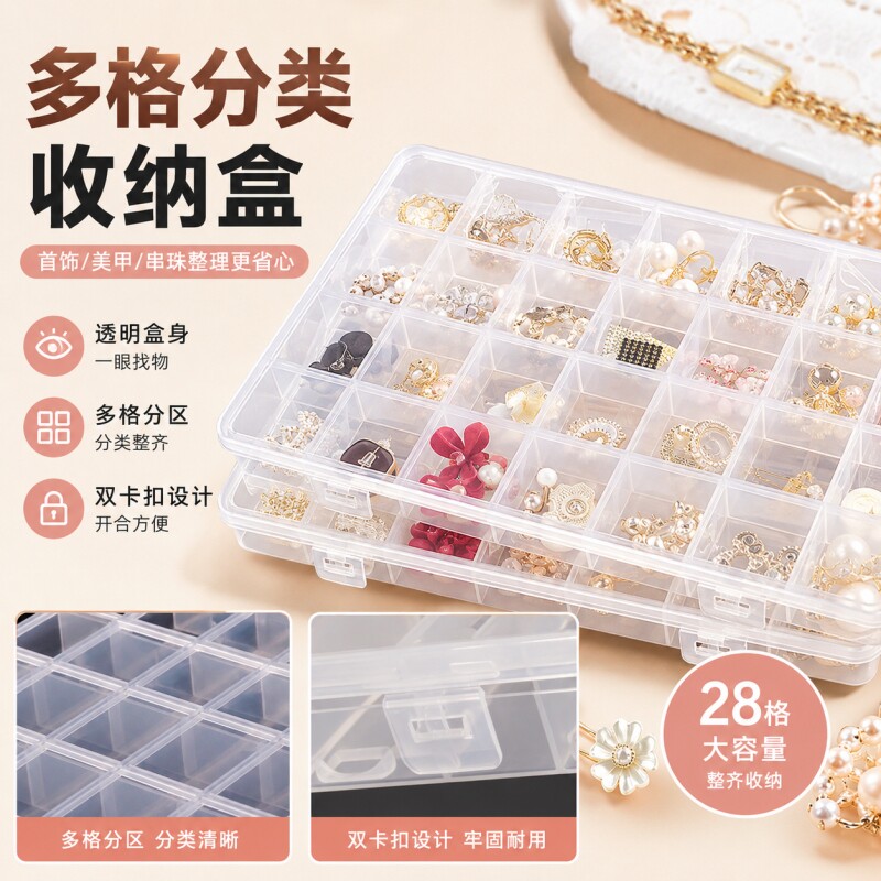 防氧化首饰收纳盒透明迷你小盒耳环耳饰耳钉戒指饰品抗氧化收纳盒图片