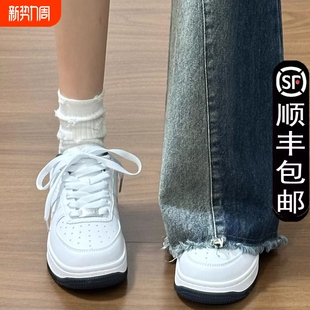 女款 轻便小众百搭运动鞋 2025秋季 休闲软底小白鞋 圆头 新款 厚底板鞋