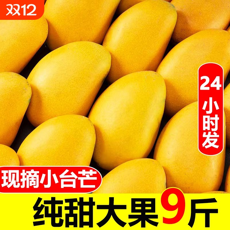 海南小台芒新鲜水果当季整箱斤大果应热带自然熟台农甜芒果10包邮