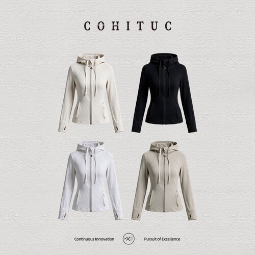 COHITUC/科途连帽瑜伽服女拉链显瘦休闲百搭外套修身显瘦0521