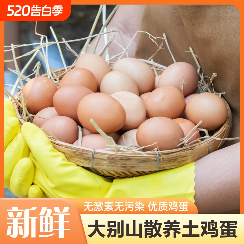 散养土鸡蛋大别山农村杂粮谷物蛋±50g儿童老人现捡现发鲜鸡蛋