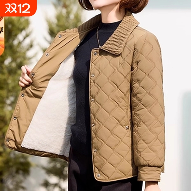 妈妈秋冬装洋气棉服中年女装新款棉袄中老年过年衣服加厚棉衣外套
