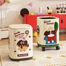 客厅垃圾桶家用2025新款 弹盖 大容量带盖高颜值可移动带轮按压式