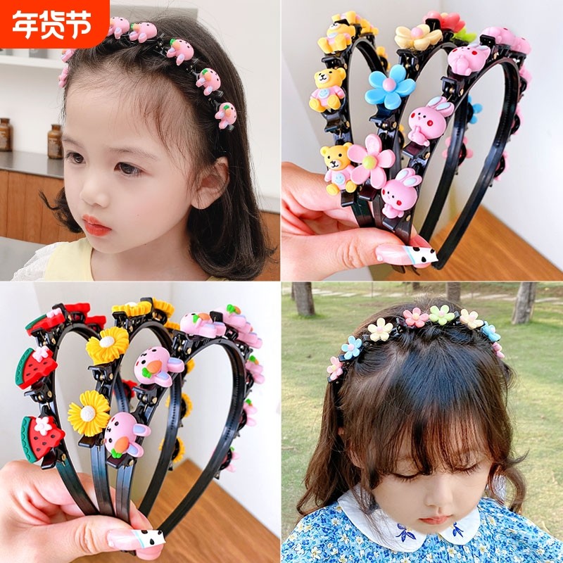 网红花朵发箍儿童不伤发饰韩式女童可爱发卡碎发新款新款女孩发夹