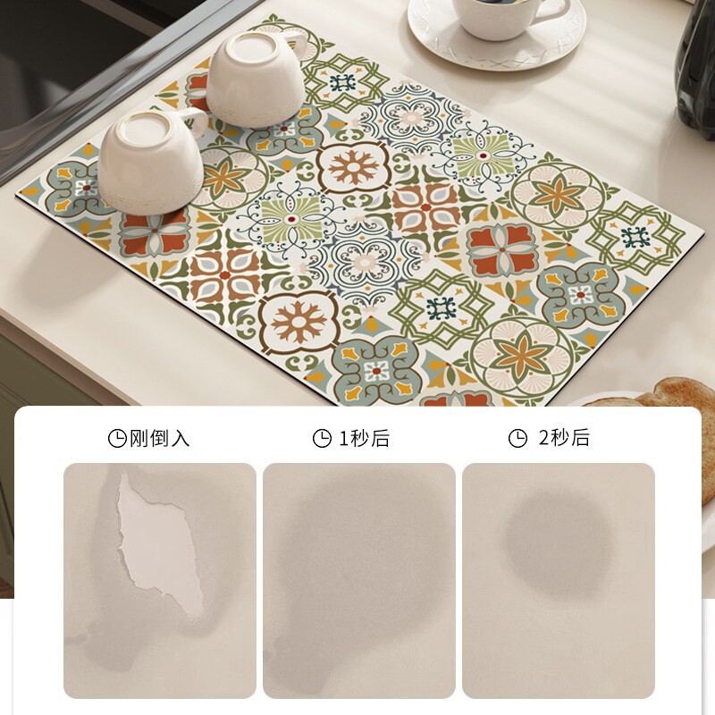 硅藻泥沥水垫厨房餐垫碗盘干燥控水垫防水防滑免洗隔热台面吸水垫