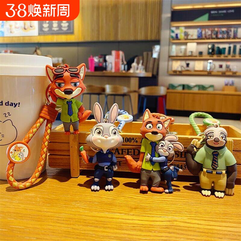 动物可爱狐狸兔子疯狂小狐狸卡通挂件钥匙扣女精致背包书包挂饰