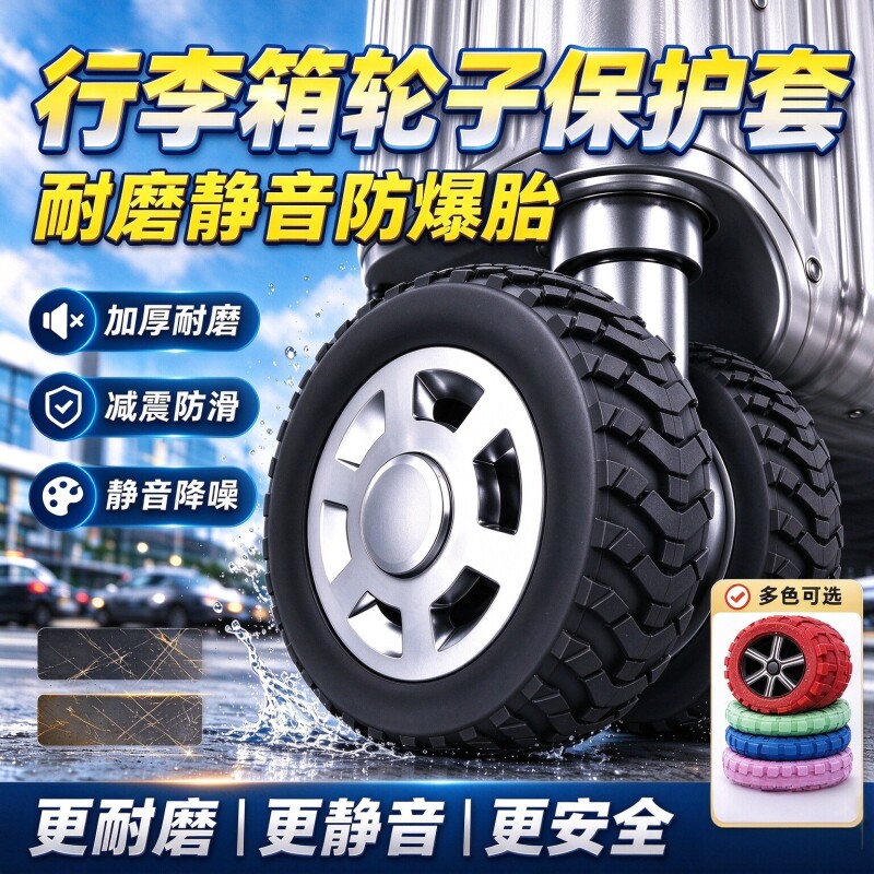 行李箱轮子橡胶套静音加厚旅行箱拉杆箱保护套万向轮轮套替换通用