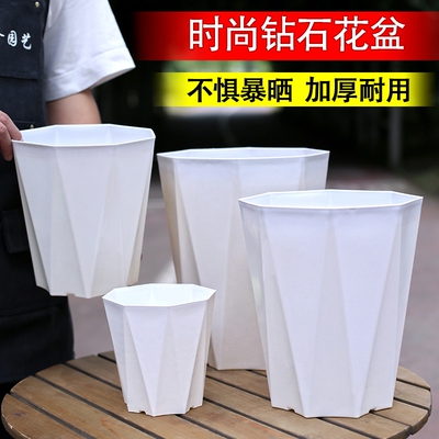 八角形加厚耐用花盆控根透气客厅绿植盆栽钻石盆落地室内轻奢植物