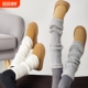 白色袜套堆堆袜子女款中筒袜冬季腿套加厚保暖小腿长筒袜配雪地靴