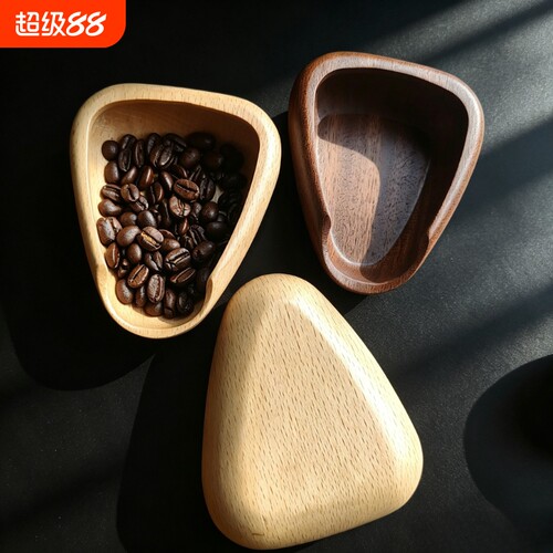 新款实木咖啡豆秤豆碟称量盘茶叶勺防静电喷雾咖啡接粉盘收纳分装