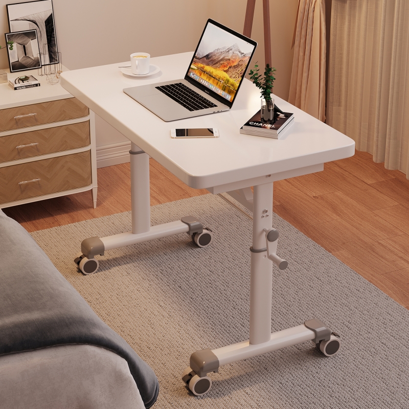电脑桌可移动手摇升降桌子工作台卧室家用床边桌学生小书桌办公桌