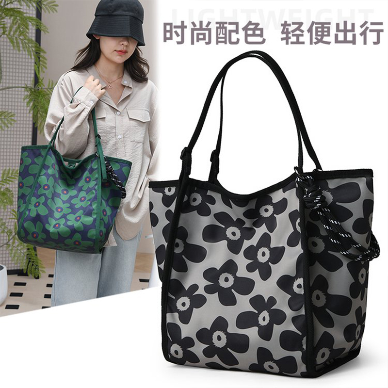 伊布古奇新款女夏季款单肩手提袋大学生上课装书大容量购物托特包