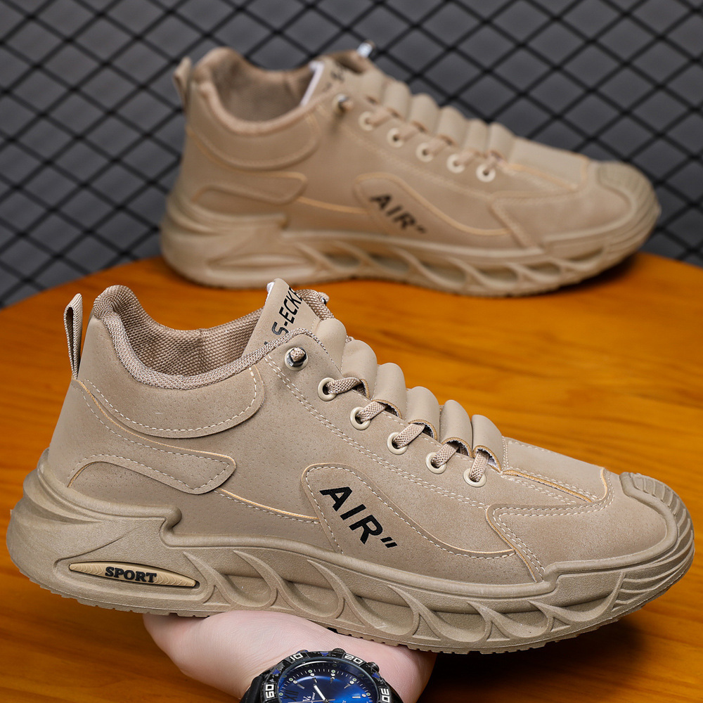 男鞋2025秋季百搭运动鞋男士户外防滑休闲耐磨一脚蹬纯色休闲男鞋