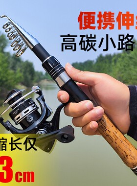 伸缩路亚竿便携式33cm超轻碳素