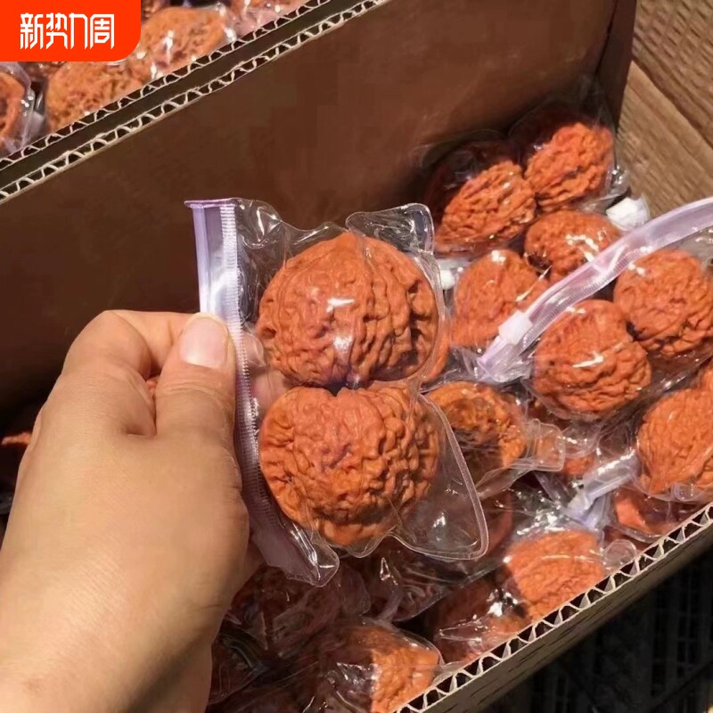 精品文玩核桃狮子头四座楼官帽球盘盘玩核桃手把件小众麒麟纹包浆