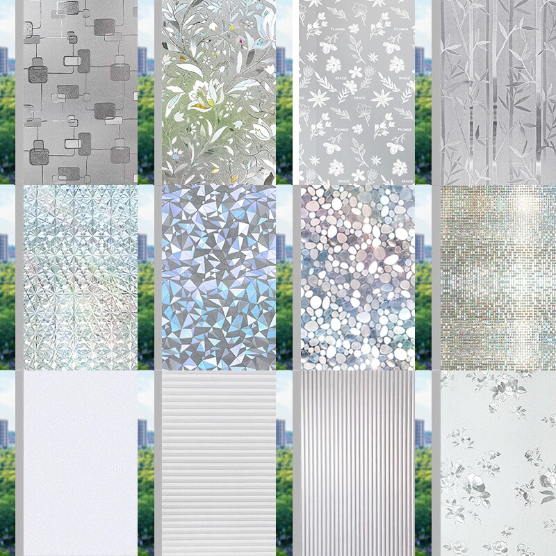 窗户玻璃贴纸透光不透明卫生间浴室防窥贴膜磨砂静电贴防走光厨房