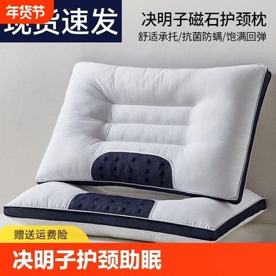 决明子枕头护颈椎单人低枕芯一对学生助睡眠成人荞麦薰衣草按摩
