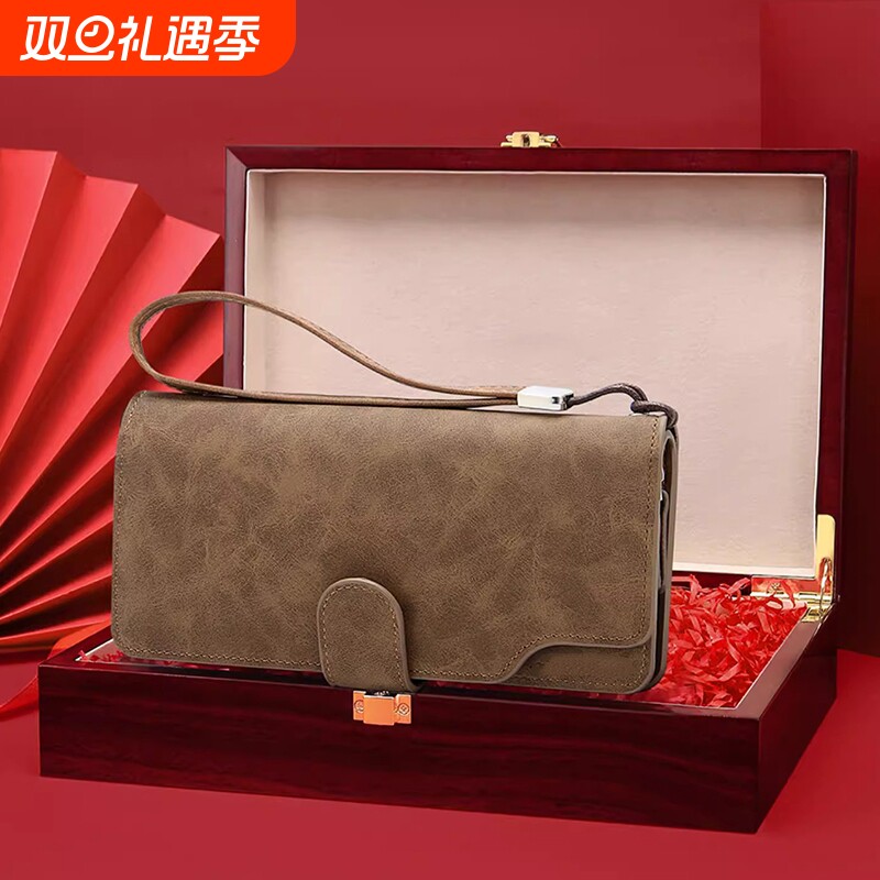 2026新款男士钱包长款拉链扣皮夹大容量钱夹手拿包多卡位一体卡包