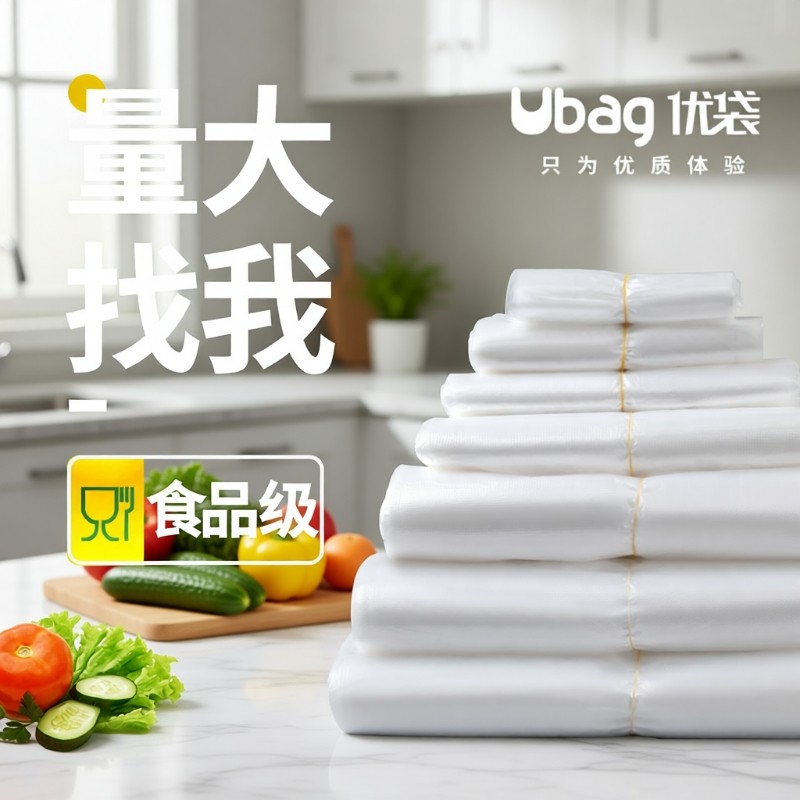 ubag白色食品袋塑料袋一次性透明包装袋外卖打包袋加厚背心手提袋