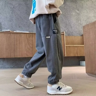 男童运动裤子2026春秋新款中大童夏季长裤宽松休闲男孩潮流工装裤