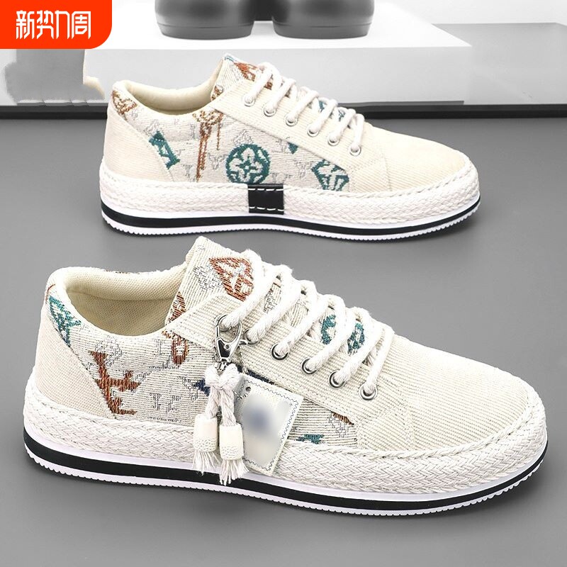 帆布男鞋春季2026年新款软底工作老北京布鞋韩版百搭休闲运动板鞋