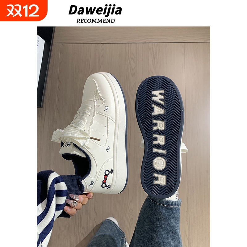 潮流百搭kt猫小白鞋女2025秋季新款厚底运动休闲鞋百搭中高生板鞋