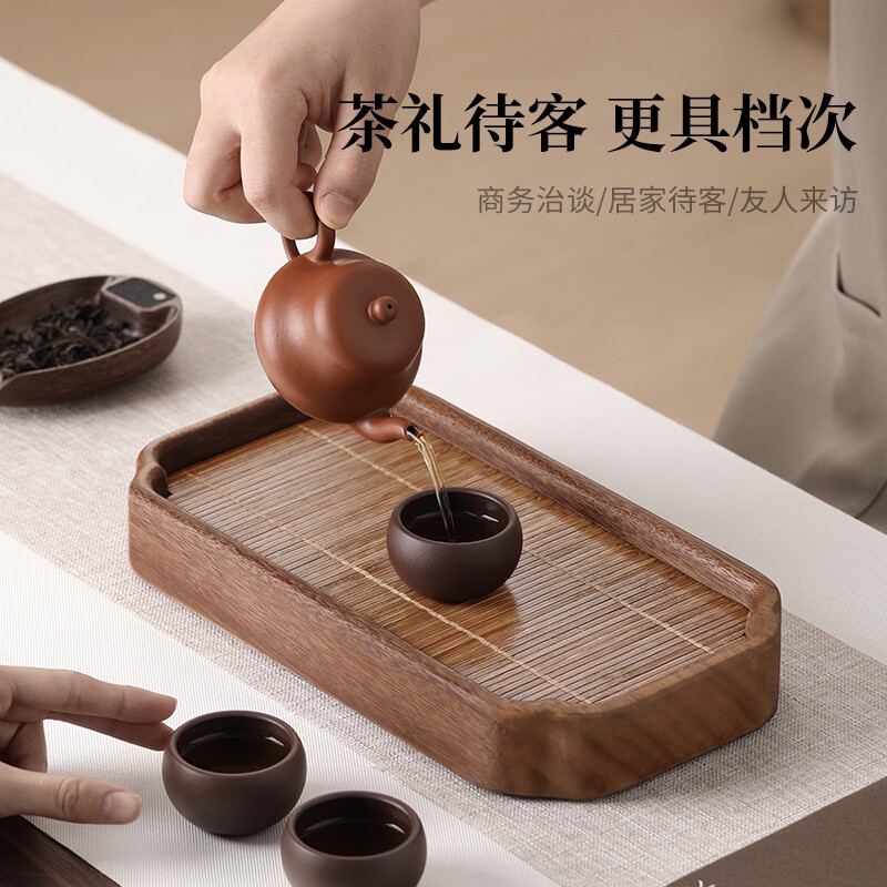 胡桃木小型茶盘茶台一人饮干泡台图片