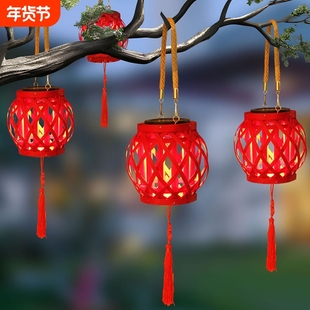 2025新款太阳能庭院装饰灯笼挂树灯户外藤木古风花架免打孔自动亮