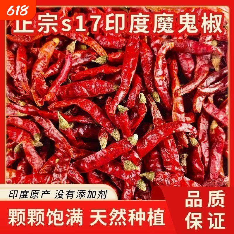 印度魔鬼辣特辣小米椒批发超辣干椒红辣椒鸡翅S17魔鬼椒辣椒粉