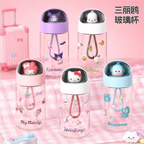 HelloKitty水杯高颜值三丽鸥玻璃杯耐高温学生便携水杯ins女杯子