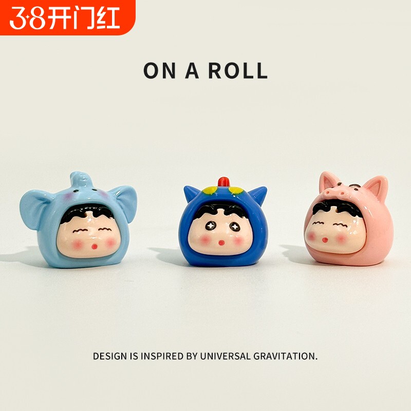 蜡笔小新屏幕显示器桌面小摆件2025年新款可爱工位装饰车载饰品