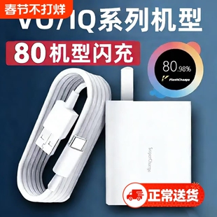 vivo充电器原装120iqoo超级闪充10/9/8/7爱酷手机z5z8x23x27x60x50y52s快充插头s31iQOO数据线套装有线