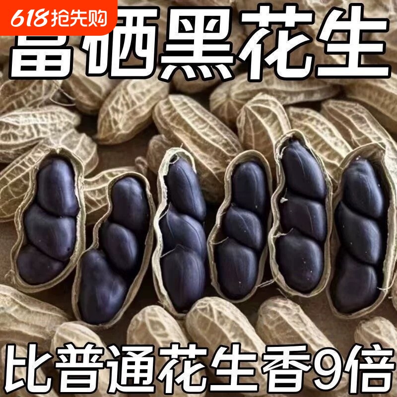 富硒黑花生带壳新货健康零食干种子云南特产花生干货优选花生原味