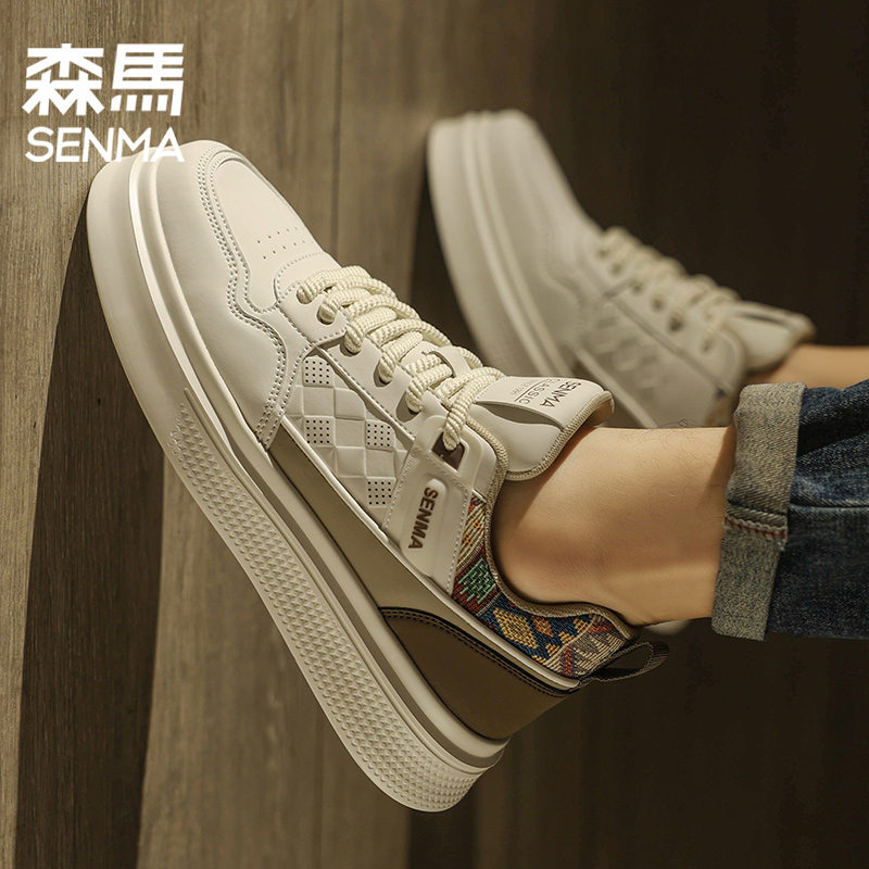 男鞋2025新款夏季透气薄款低帮板鞋男士厚底休闲运动帆布鞋W